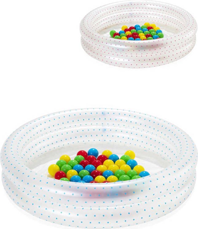 BESTWAY Set baby bazén kruhový nafukovací 91cm se soft míčky 50ks 2 barvy 51141 - obrázek 6