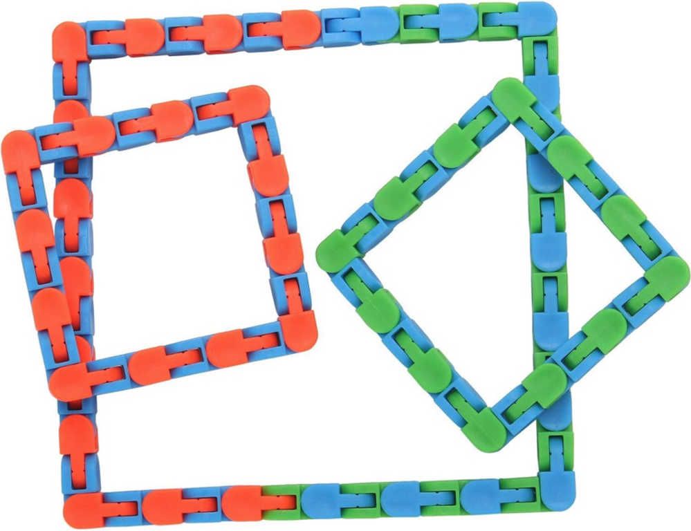 Hra Fidget puzzle skládačka antistresová had 28cm 3 barvy plast - obrázek 2