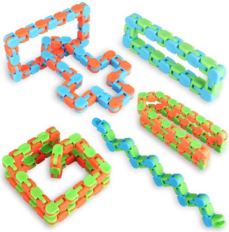 Hra Fidget puzzle skládačka antistresová had 28cm 3 barvy plast - obrázek 3