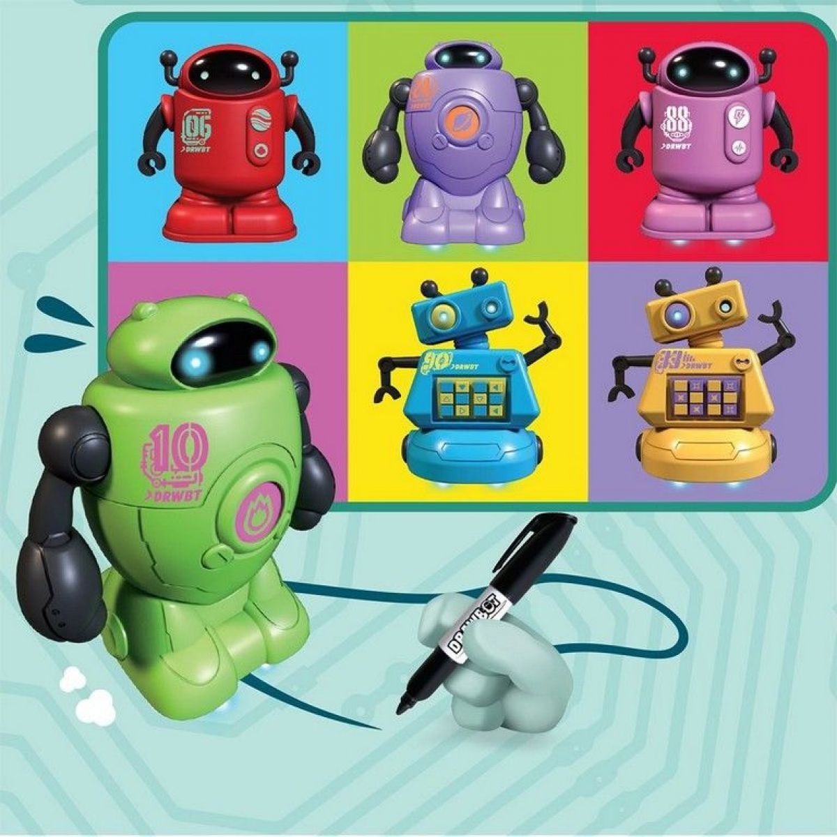 Made Drawbot robot se senzorem 8 cm - modrý - obrázek 1