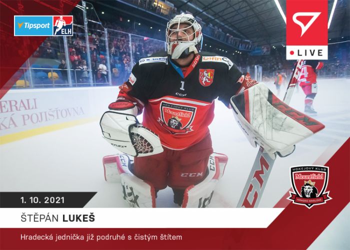 Sportzoo Hokejové karty Tipsport ELH 2021-22 - L-018 Štěpán Lukeš - obrázek 1