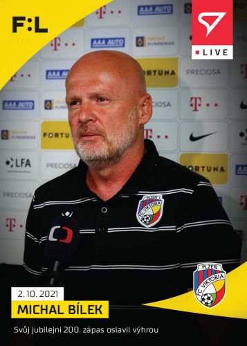 Sportzoo Fotbalové karty Fortuna Liga 2021-22 - L-041 Michal Bílek - obrázek 1