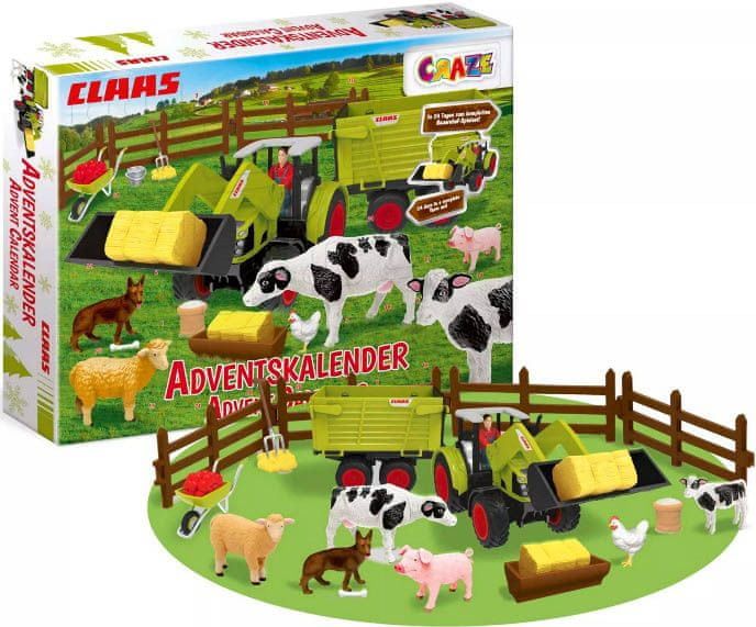 Craze Adventní kalendář CLAAS Farma s traktorem a zvířátky - obrázek 1