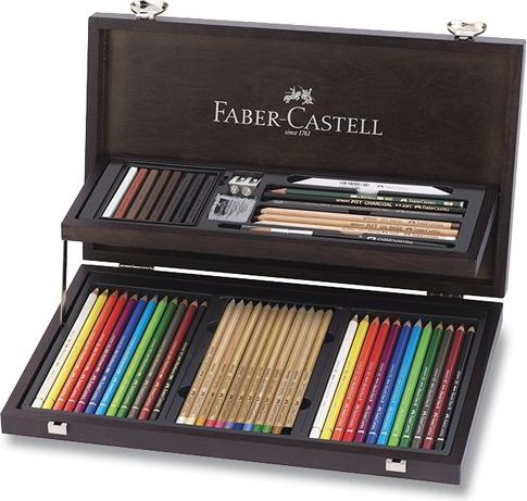 Faber-Castell Sada pro kresbu Compendium dřevěná kazeta, 53 ks 12 ks 110084 - obrázek 1
