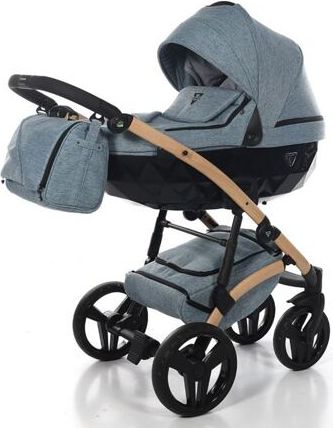 Kočárek Junama Vegan dvojkombinace 04 Melange blue - obrázek 3