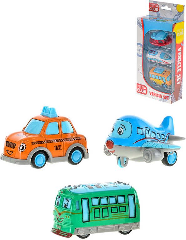 Baby vozidlo veselé kovové 7cm s obličejem set 3ks 2 druhy pro miminko - obrázek 4