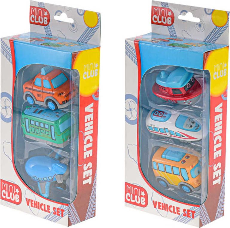 Baby vozidlo veselé kovové 7cm s obličejem set 3ks 2 druhy pro miminko - obrázek 5