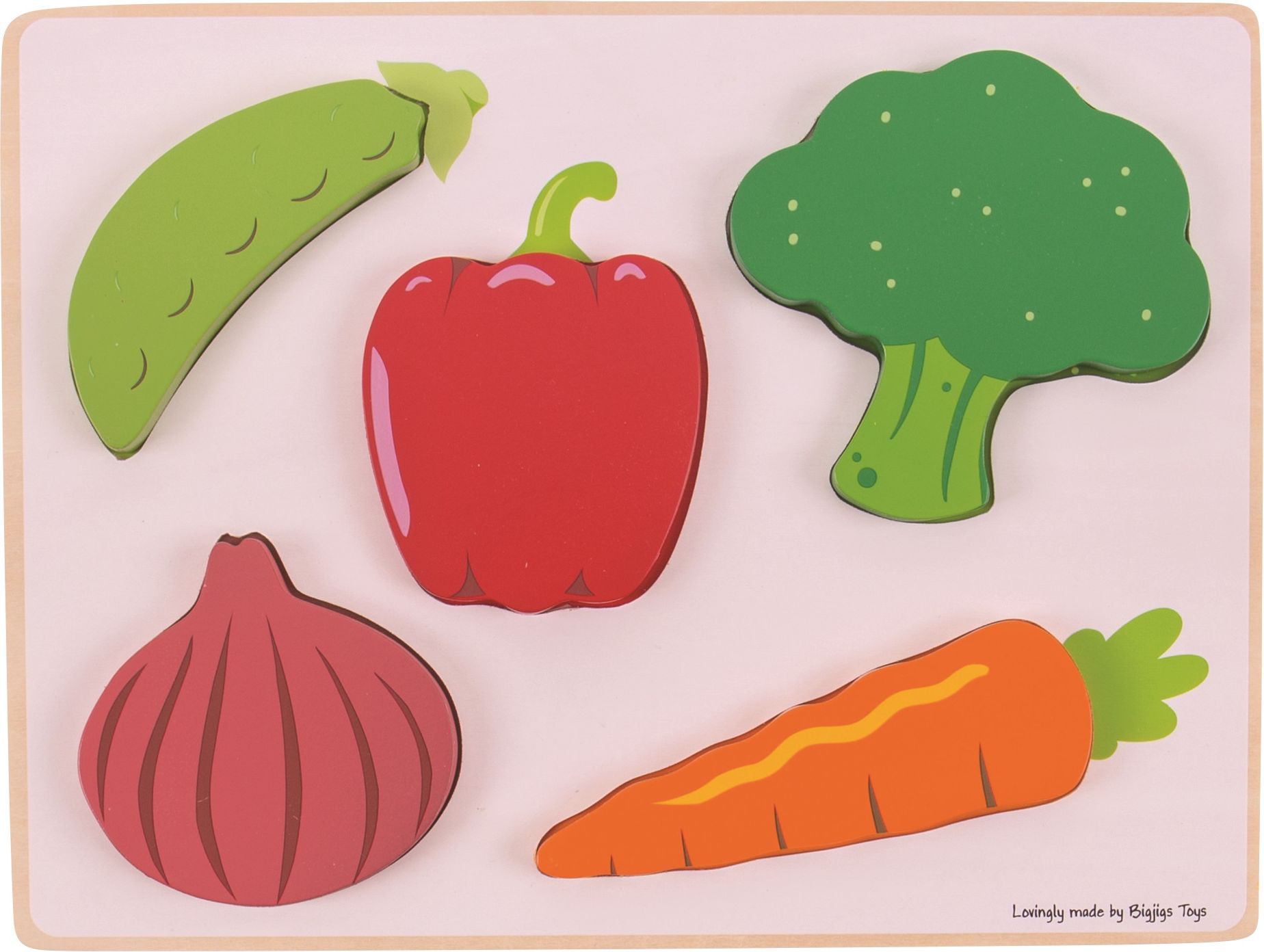 Bigjigs Toys Vkládací puzzle zelenina - obrázek 1