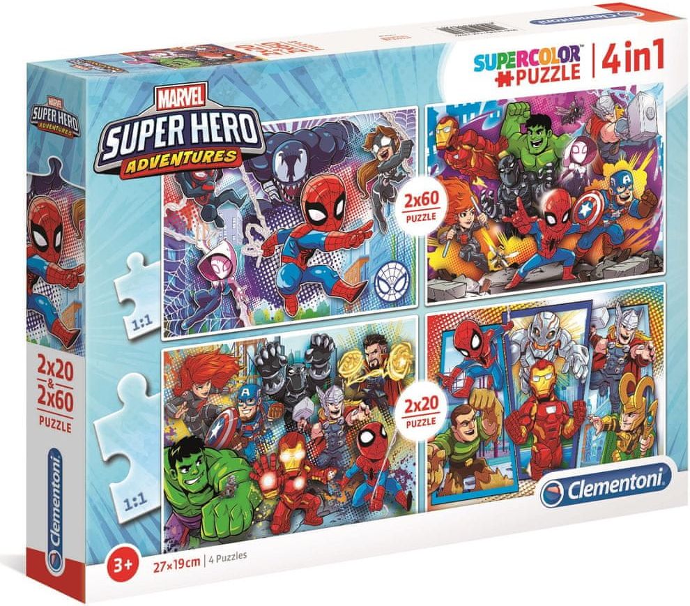 Clementoni Puzzle Marvel Superhero 2x20+2x60 dílků - obrázek 1