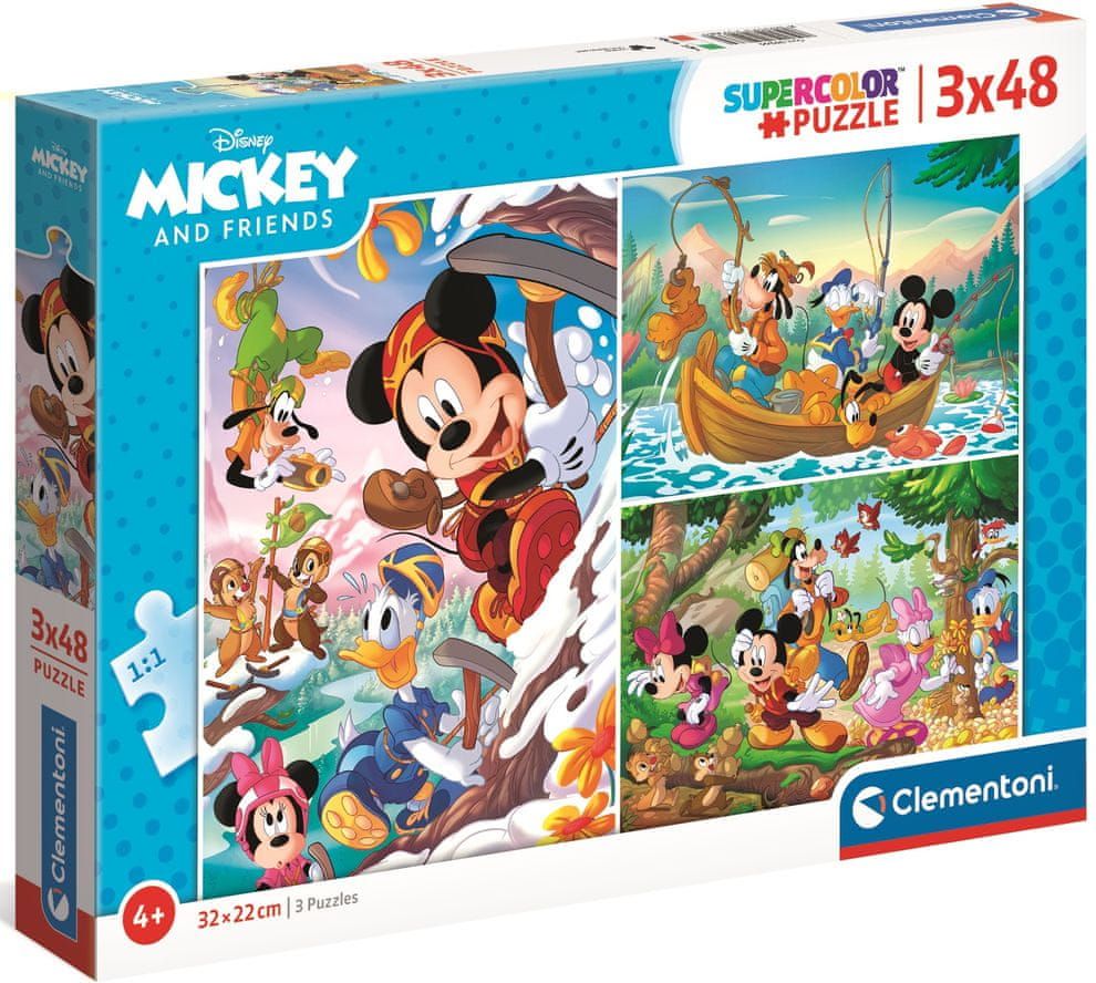 Clementoni Puzzle Mickey Mouse a přátelé 3x48 dílků - obrázek 1