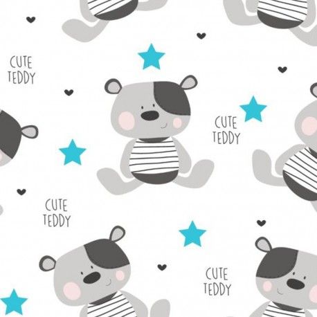Nepromokavá flanelová podložka New Baby Cute Teddy, Bílá - obrázek 1