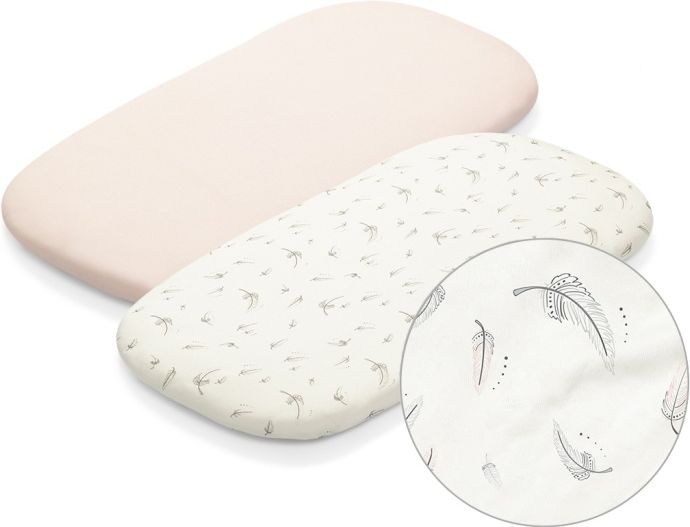 Bambusové prostěradlo do kočárku BabyOno FEATHERS sada 2ks - obrázek 1