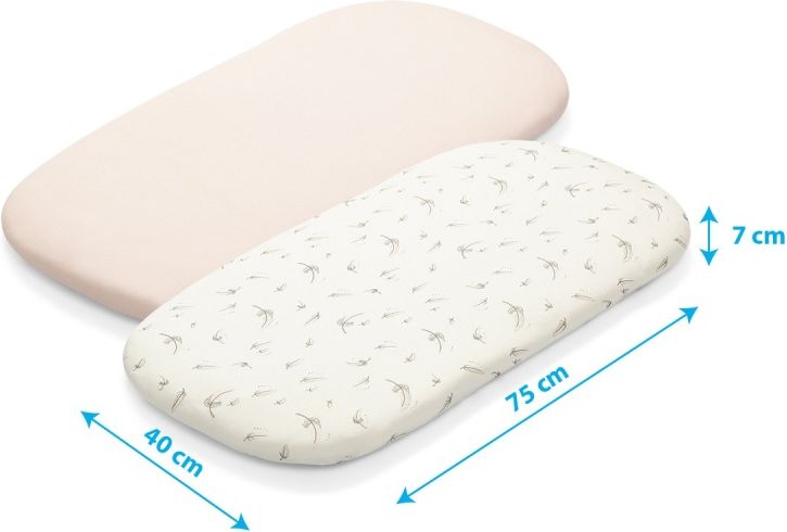 Bambusové prostěradlo do kočárku BabyOno FEATHERS sada 2ks - obrázek 6
