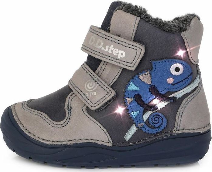 Dětské svítící zimní boty DD Step W071-180B Light Grey Velikost: 20 - obrázek 1