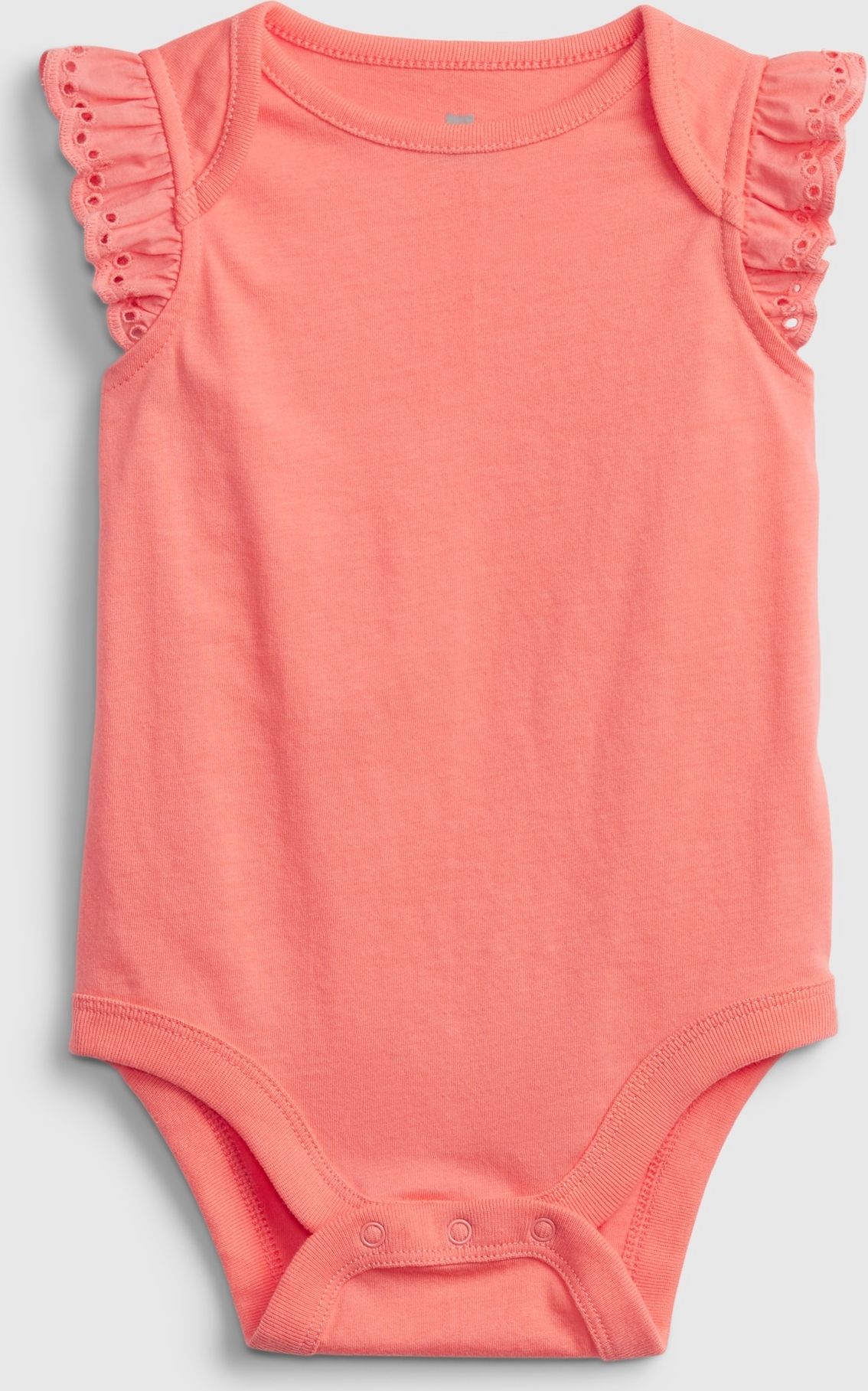 Baby body 100% organic cotton mix and match eyelet bodysuit Oranžová - 6-12M - obrázek 1