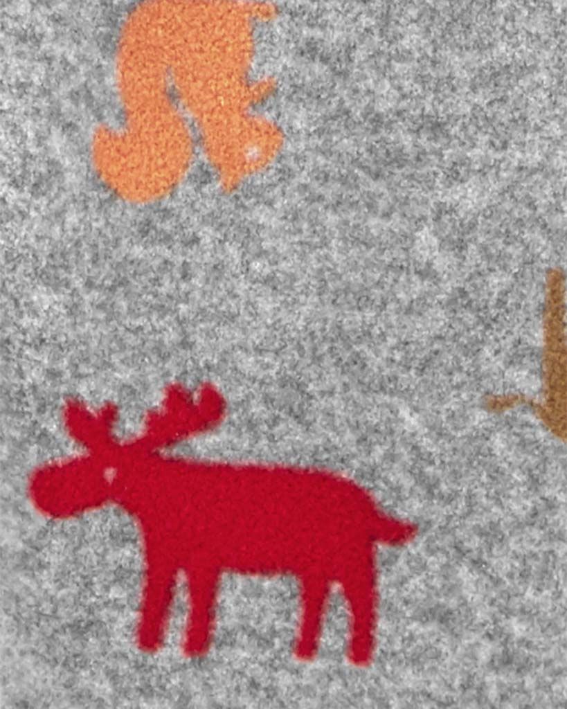 CARTER'S Overal na zip přechodný Grey Reindeer chlapec NB - obrázek 2
