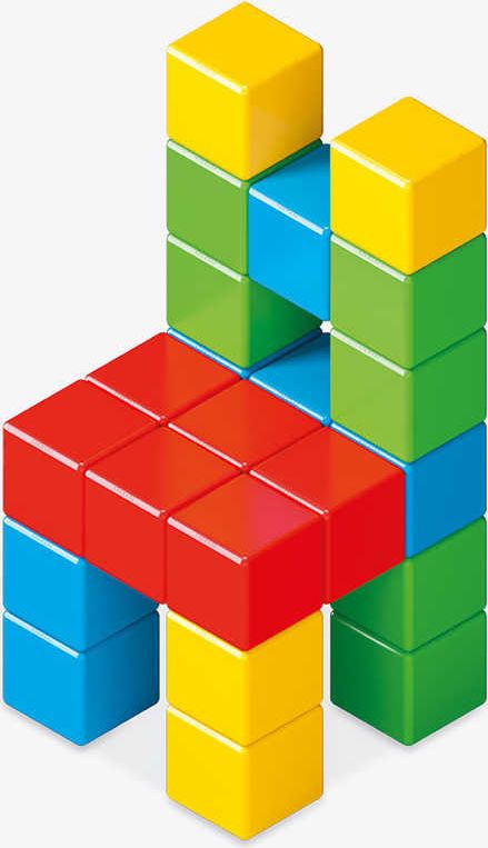 Dudlu GEOMAG Magicube Green line Eko baby kostky barevné magnetické set 24ks - obrázek 2