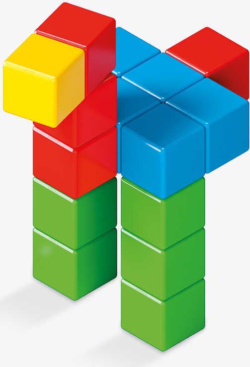 Dudlu GEOMAG Magicube Green line Eko baby kostky barevné magnetické set 24ks - obrázek 3