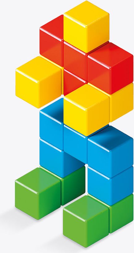 Dudlu GEOMAG Magicube Green line Eko baby kostky barevné magnetické set 24ks - obrázek 6