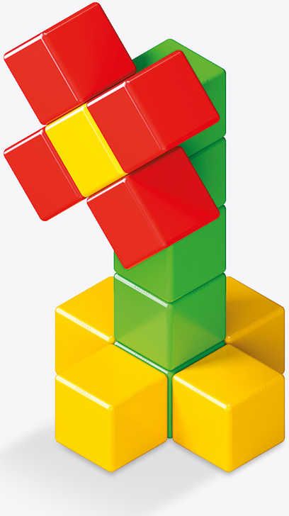 Dudlu GEOMAG Magicube Green line Eko baby kostky barevné magnetické set 24ks - obrázek 8