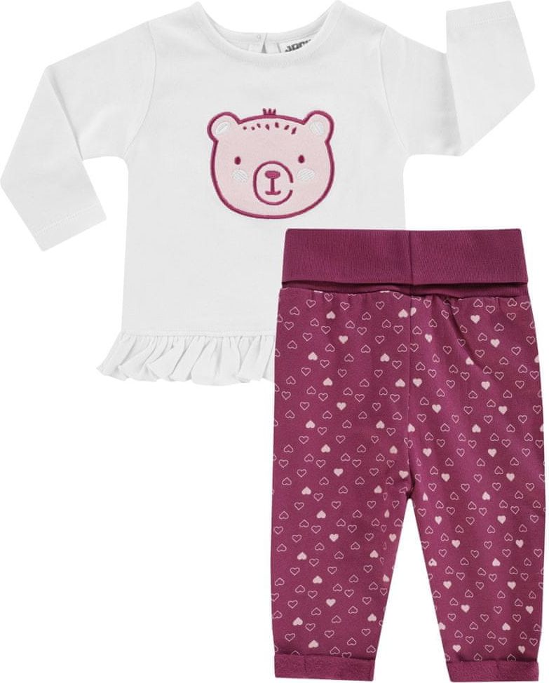 JACKY dívčí set trička s kalhotami Lovely Bear z organické bavlny 3321160 62 bílá - obrázek 1