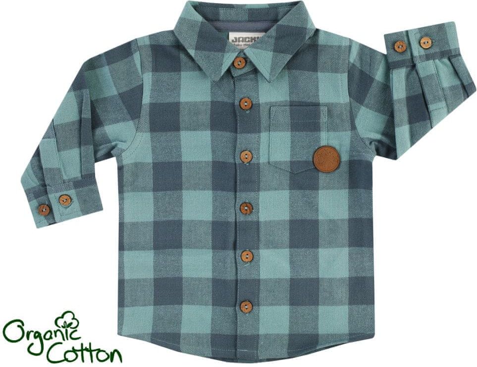JACKY chlapecká kostkovaná košile Boys In The Wood z organické bavlny 1321210 74 modrá - obrázek 1
