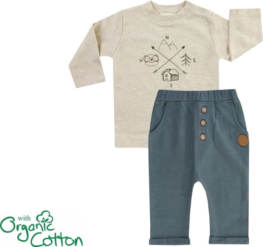 JACKY chlapecký set tričko a kalhoty Boys In The Wood z organické bavlny 3321240 62 béžová - obrázek 1