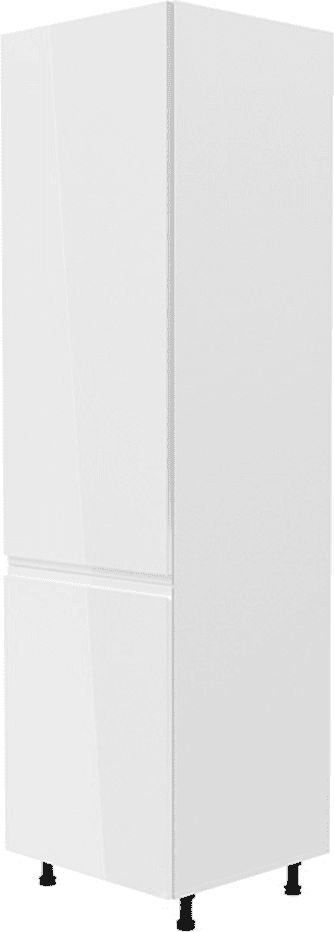 KONDELA Tempo Kondela Skříňka na lednici, bílá / bílá extra vysoký lesk, levá, AURORA D60ZL - obrázek 1