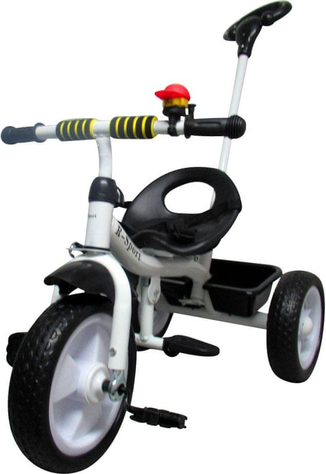R-Sport Dětská tříkolka T5 s vodící tyčí Bílo-Černá - obrázek 1
