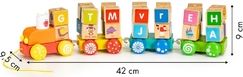 Dřevěný vláček s kostkami 26ks - ABECEDA A OBRÁZKY barevný - EcoToys - obrázek 5