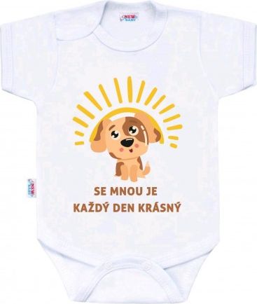 Body s potiskem New Baby SE MNOU JE KAŽDÝ DEN KRÁSNÝ, Dle obrázku, 80 (9-12m) - obrázek 1