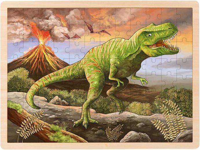 Puzzle na desce - Velké A3, Dinosaurus T-Rex, 96ks (Goki) - obrázek 1