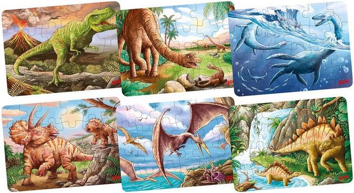 Puzzle dřevěné - Mini, Dinosauři, 24 dílků, 1ks (Goki) - obrázek 1
