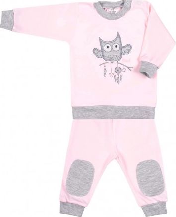 2-dílná kojenecká souprava New Baby Owl růžová, Růžová, 68 (4-6m) - obrázek 1