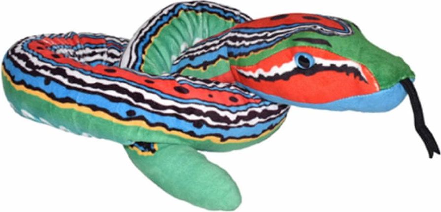 COOLKOUSKY Plyšový had zeleno-modro-červený 137 cm - obrázek 1