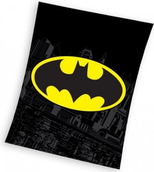 CARBOTEX - Dětská fleecová deka znak Batman - Gotham / 110 x 140 cm - obrázek 1