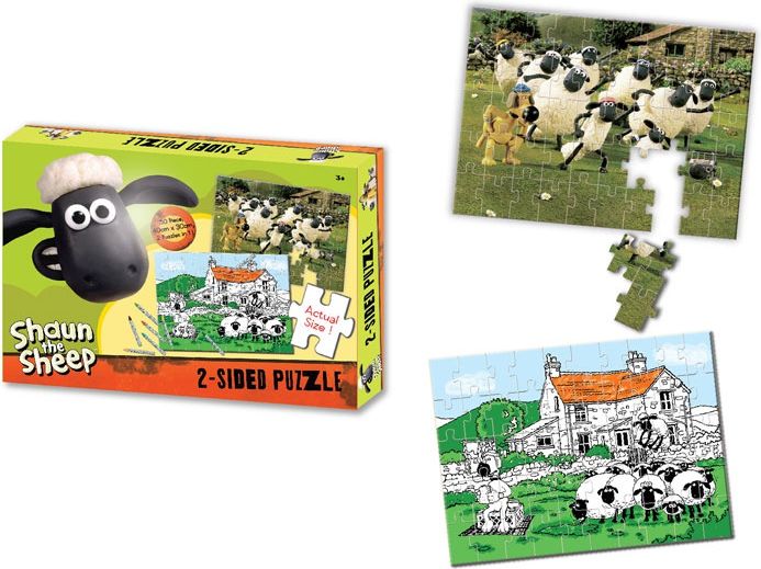 Shaun the Sheep - Oboustranné puzzle s pastelkami 50k - obrázek 1