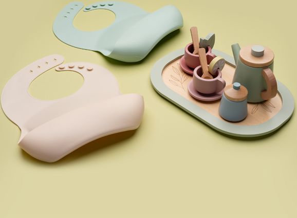 PETITE&MARS Bryndák silikonový Sam Beige - obrázek 2