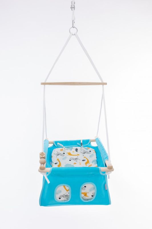 INCABABY Houpačka dětská Babyswing 0m + Zoo FW + pružina + hák do houpačky - obrázek 2