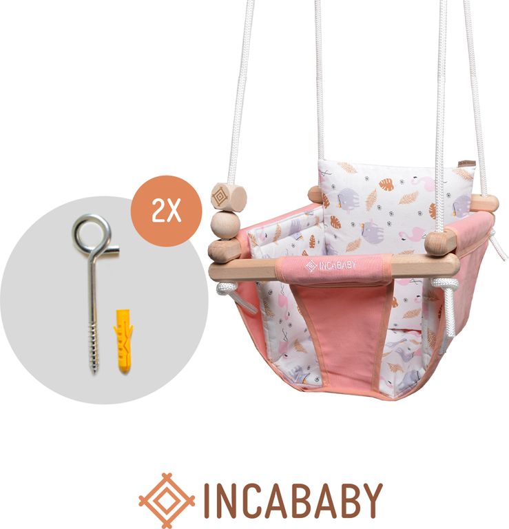 INCABABY Houpačka Junior Swing Coco Friends + hák do houpačky 2ks - obrázek 1