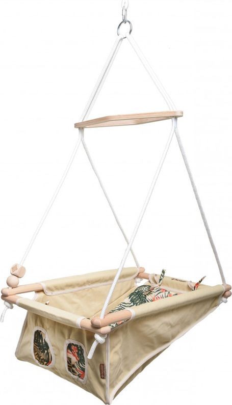 INCABABY Houpačka dětská Babyswing 0m + Jungle FW + pružina + hák do houpačky - obrázek 2