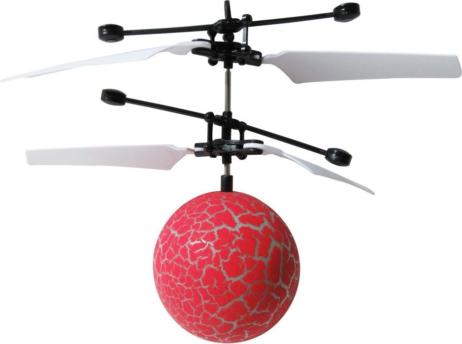 Vrtulníková koule s LED červená - obrázek 1