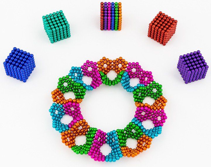 NeoCube mix 6 barev – magnetická stavebnice, 216 kuliček - obrázek 6