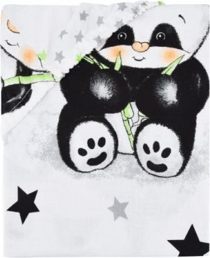 Baby Nellys Dětské bavlněné prostěradlo do postýlky - Panda bílá, Rozměry 120x60 - obrázek 1