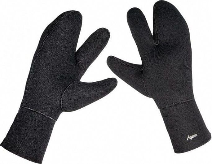AGAMA Suché neoprenové rukavice tříprsté 6,5 mm černá XL - obrázek 1