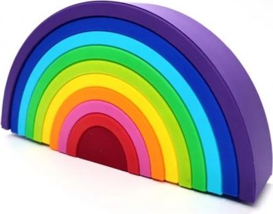 Baby in World Silikonová edukační duha Rainbow Purple - 10 oblouků - obrázek 1