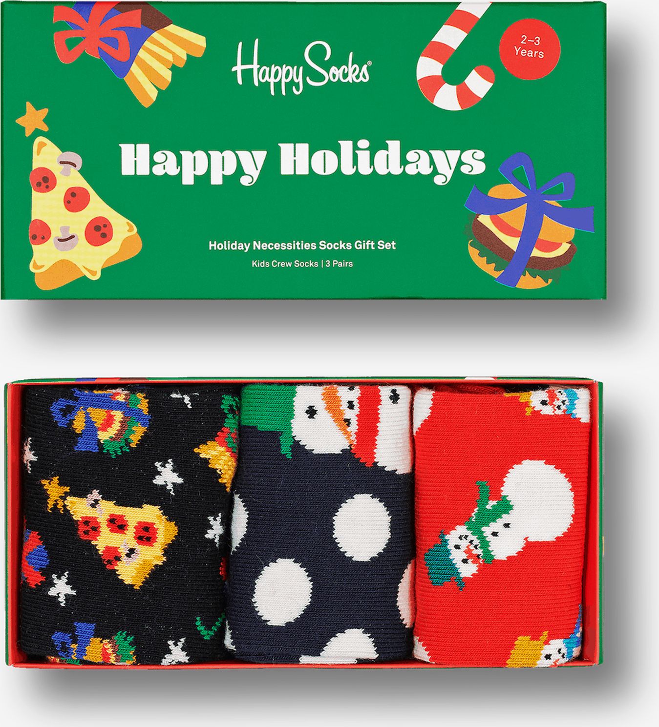 Sada tří párů černých, modrých a červených ponožek s vánočním motivem Happy Socks   - 27-30 - obrázek 1