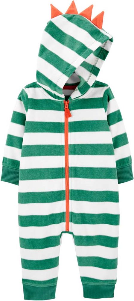 CARTER'S Overal na zip Green Stripes Dino chlapec NB - obrázek 1