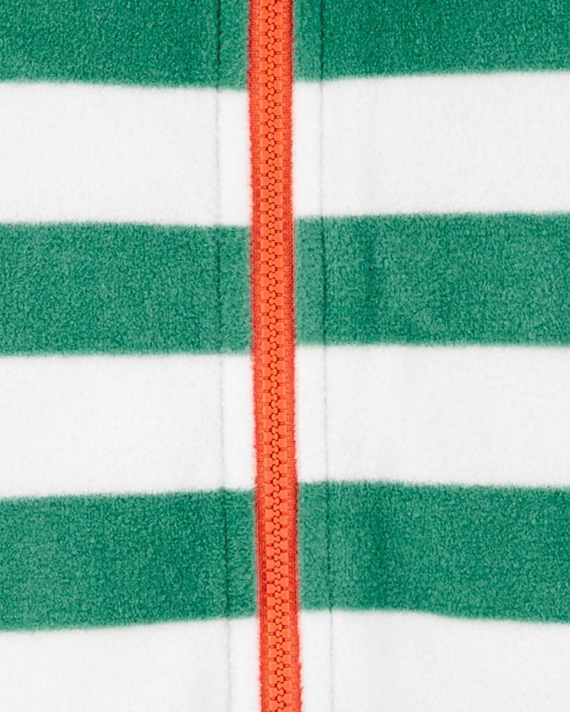 CARTER'S Overal na zip Green Stripes Dino chlapec NB - obrázek 2