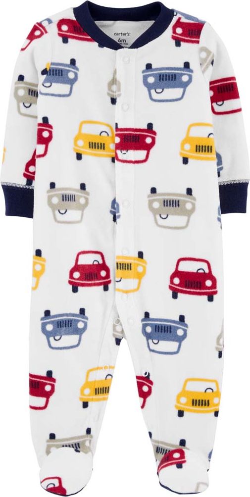 CARTER'S Overal na druky fleece Sleep & Play Cars chlapec 3m - obrázek 1